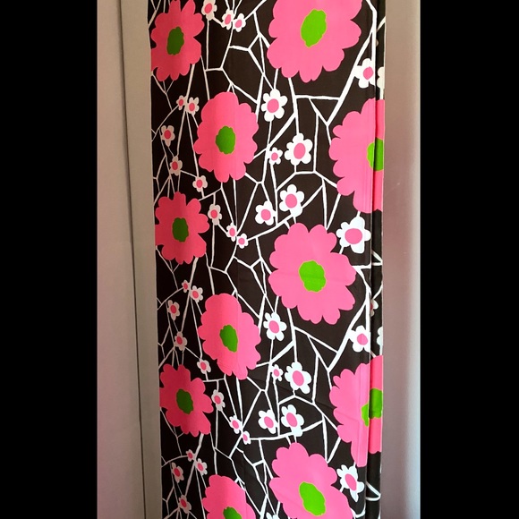 Floral Vintage Cotton Fabric - Pink, Green, Brown Motif - 2 Yards - Picture 4 of 13